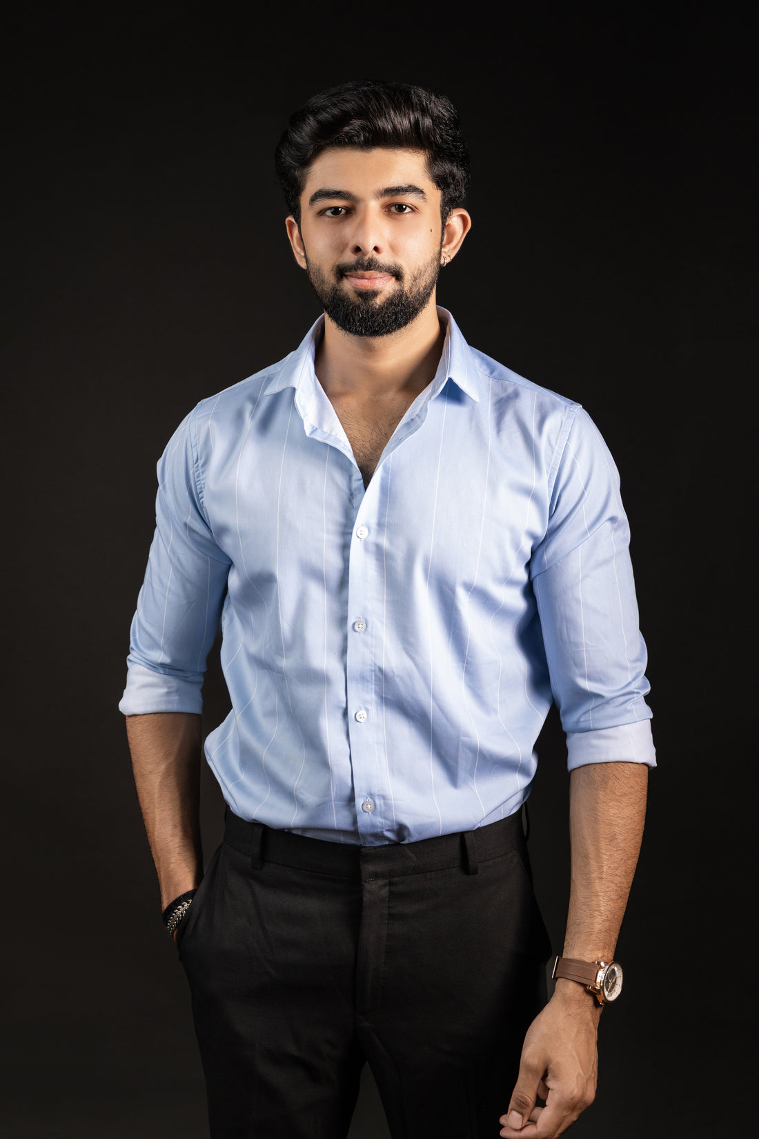 Ice Blue Stripe Shirt