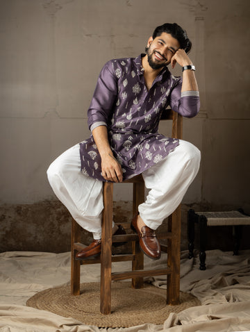Classic Purple Embroidered Kurta