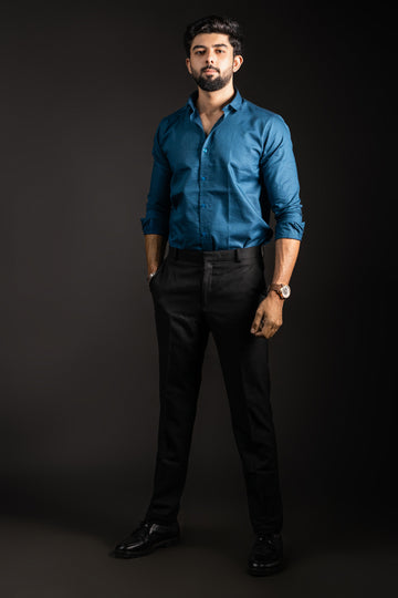 Deep Teal Textured Shirt