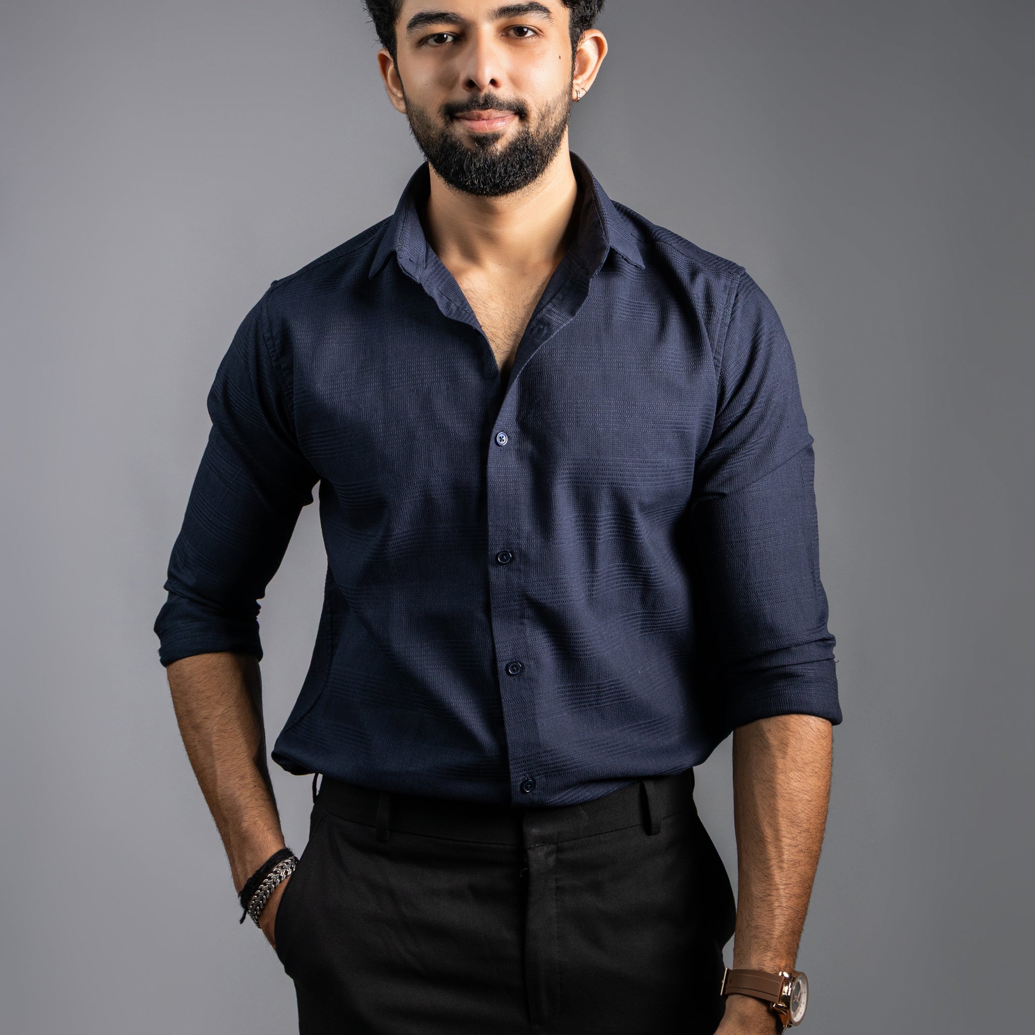 Elite Navy Texture Shirt