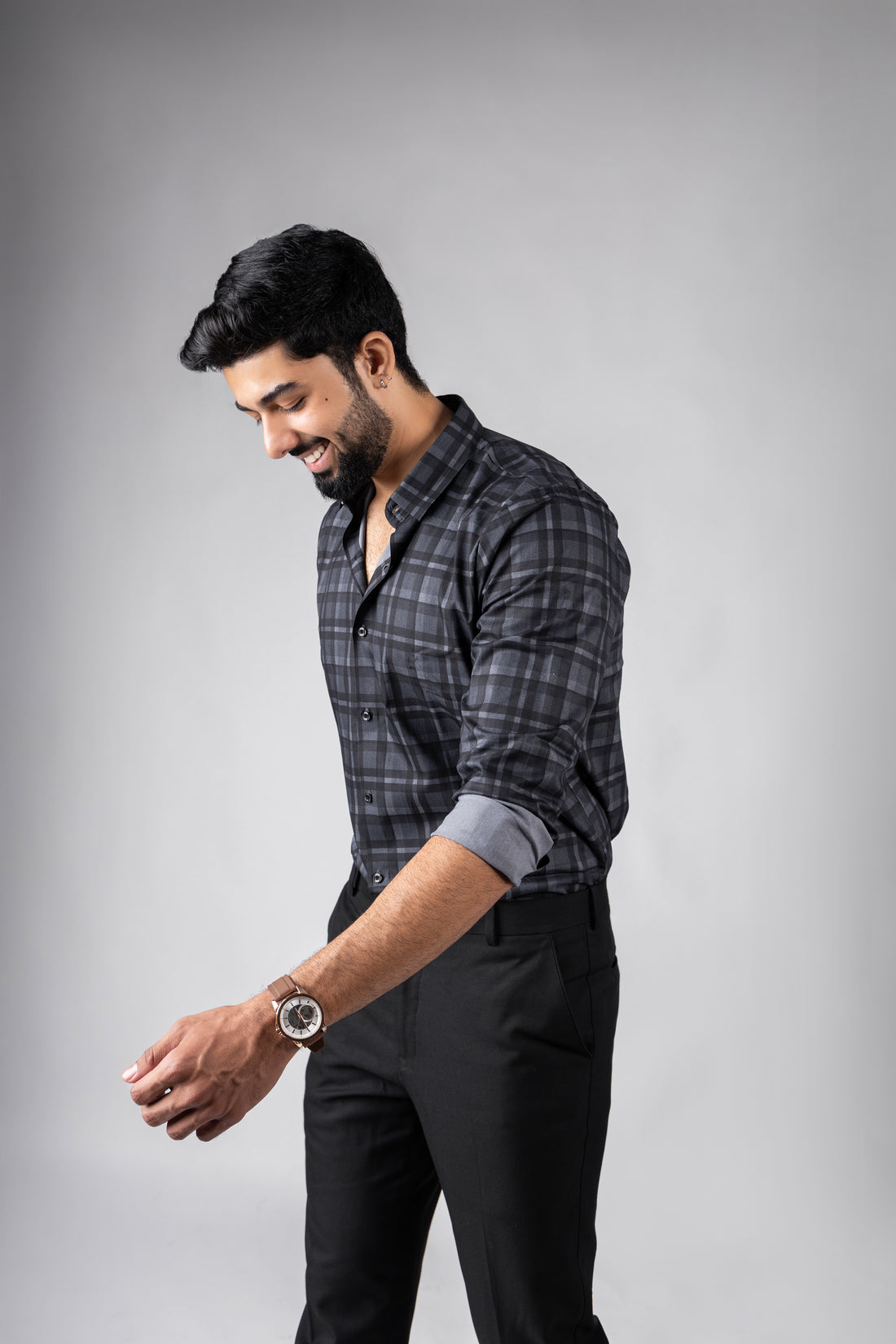 Black Jack Checks Stitchless Shirt
