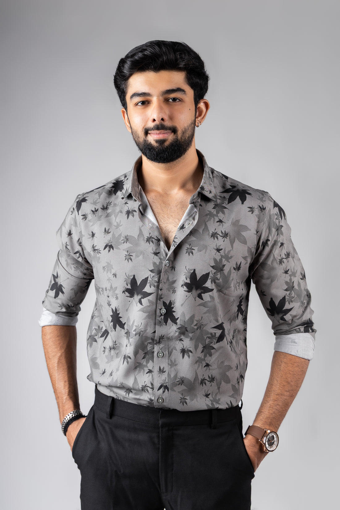 Grey Ember Leaf Shirt