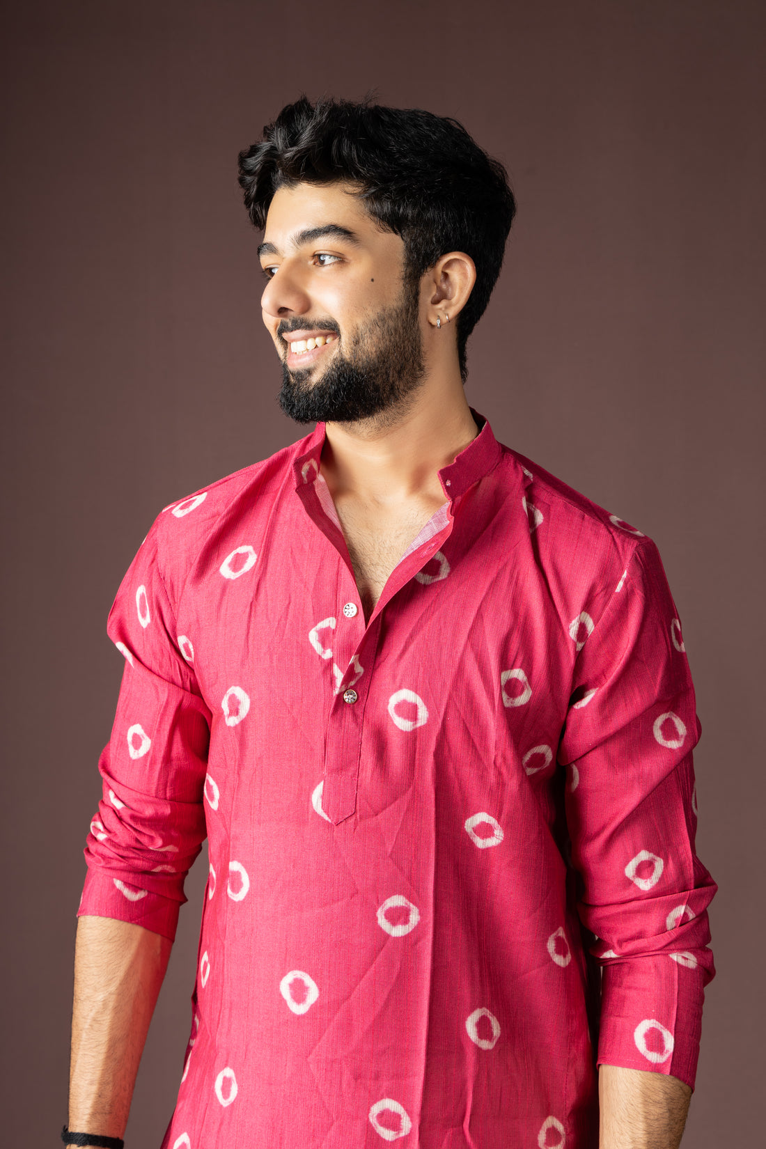Pink Abstract Print Kurta