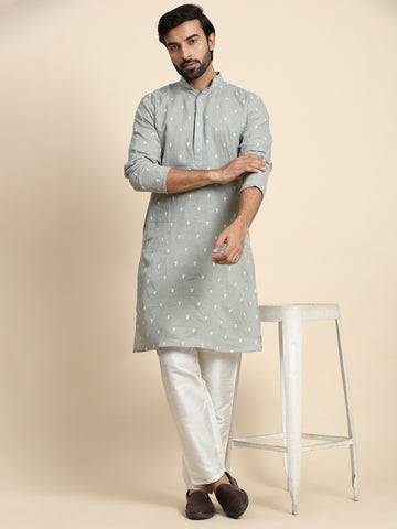 Green Embroidered Kurta