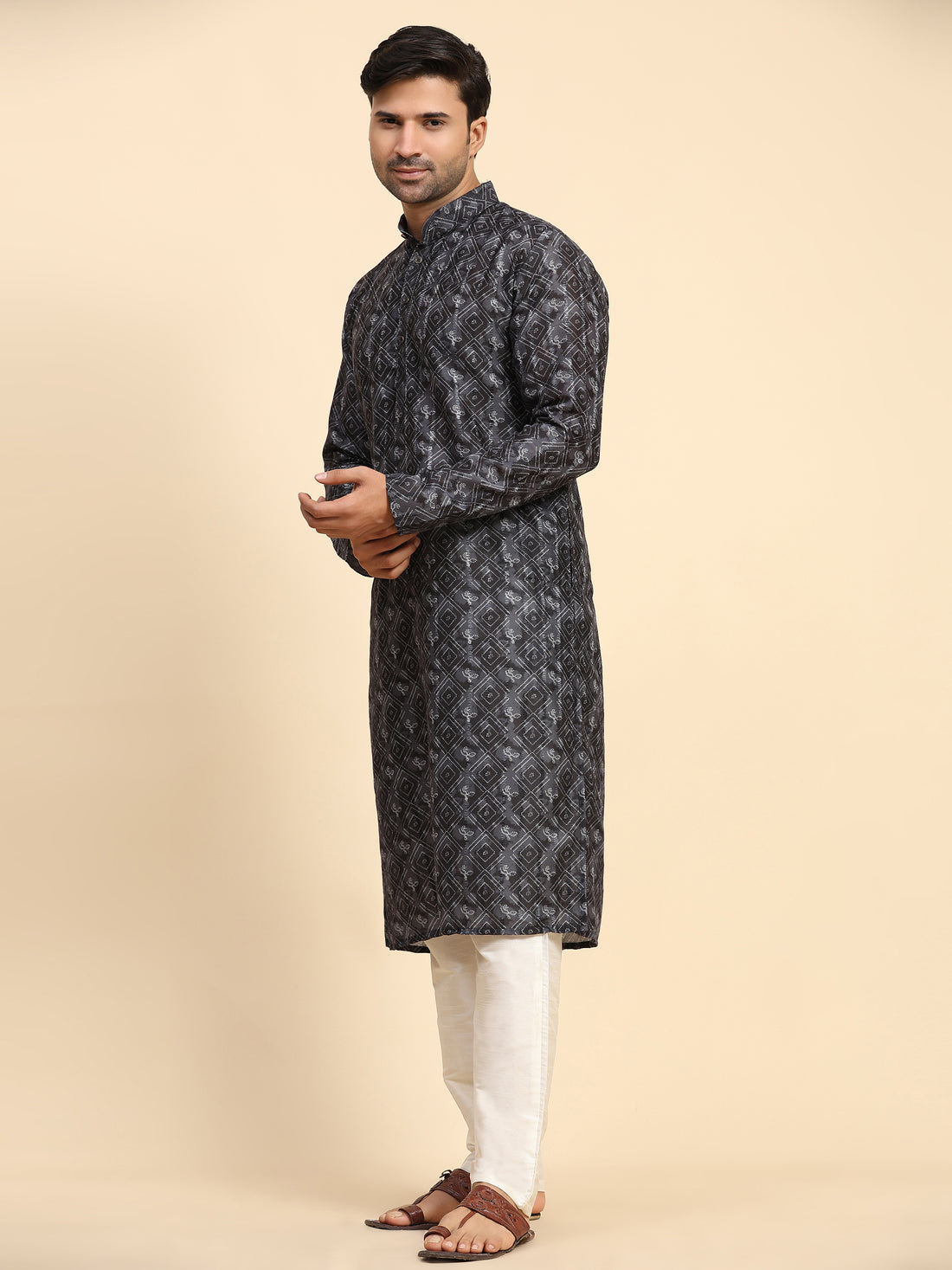 Black Printed Kurta