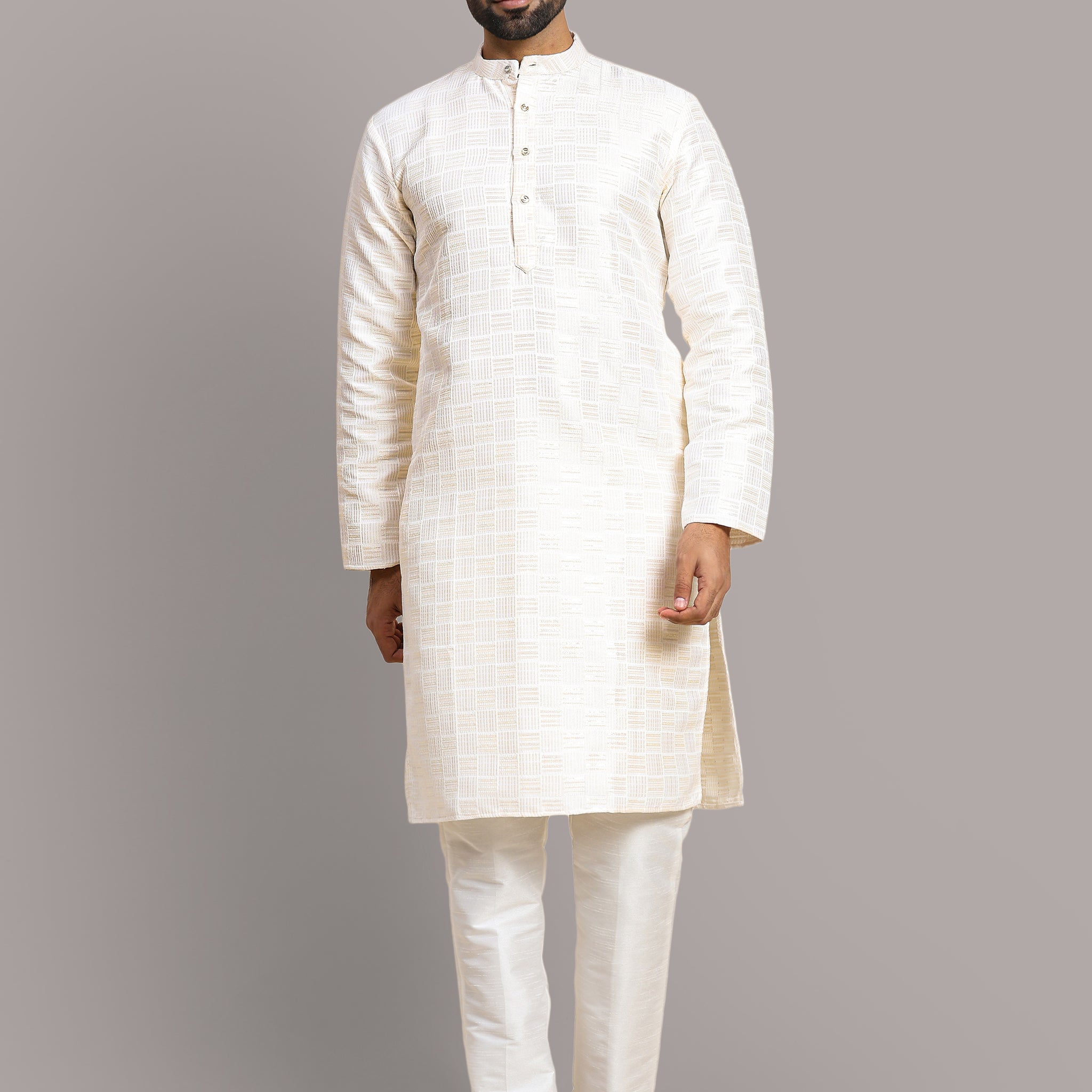 White Sequence Kurta Set