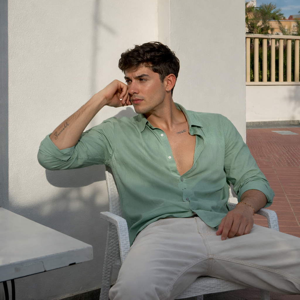 Green Linen Shirt