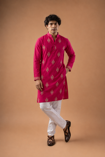 Meher Pink Motif Kurta