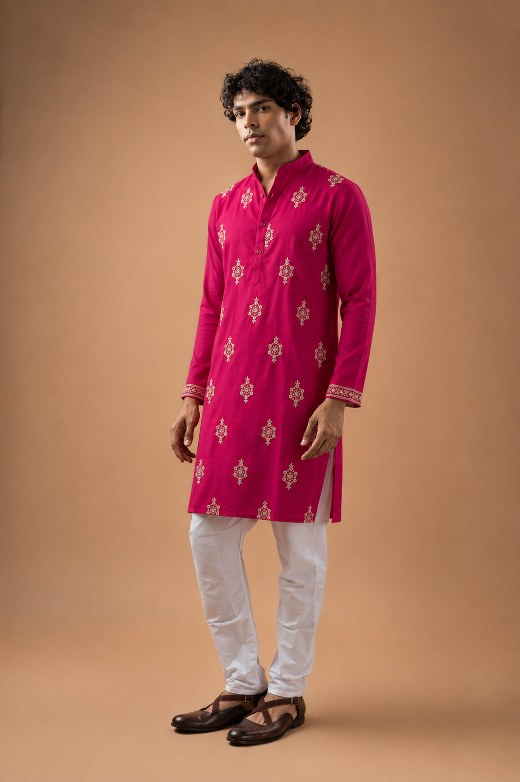 Meher Pink Motif Kurta
