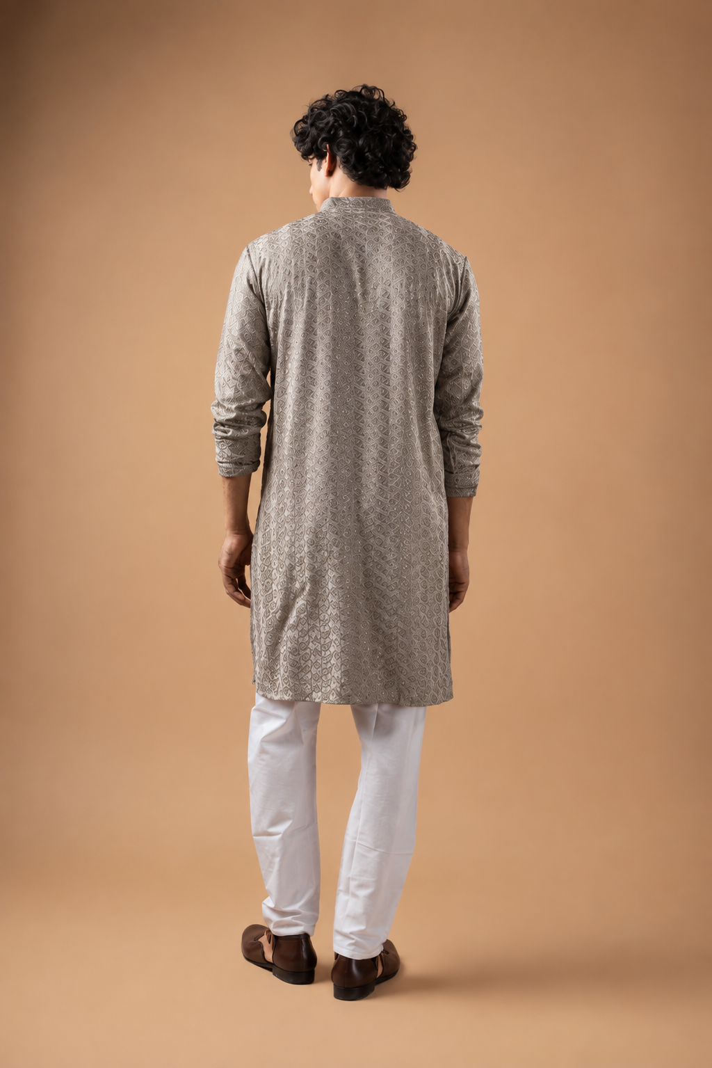Grey Embroidery Kurta