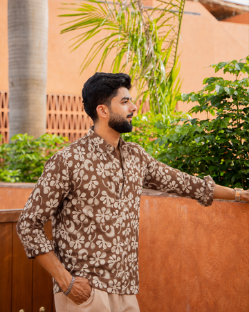 Cocoa Bloom Printed Short Kurta