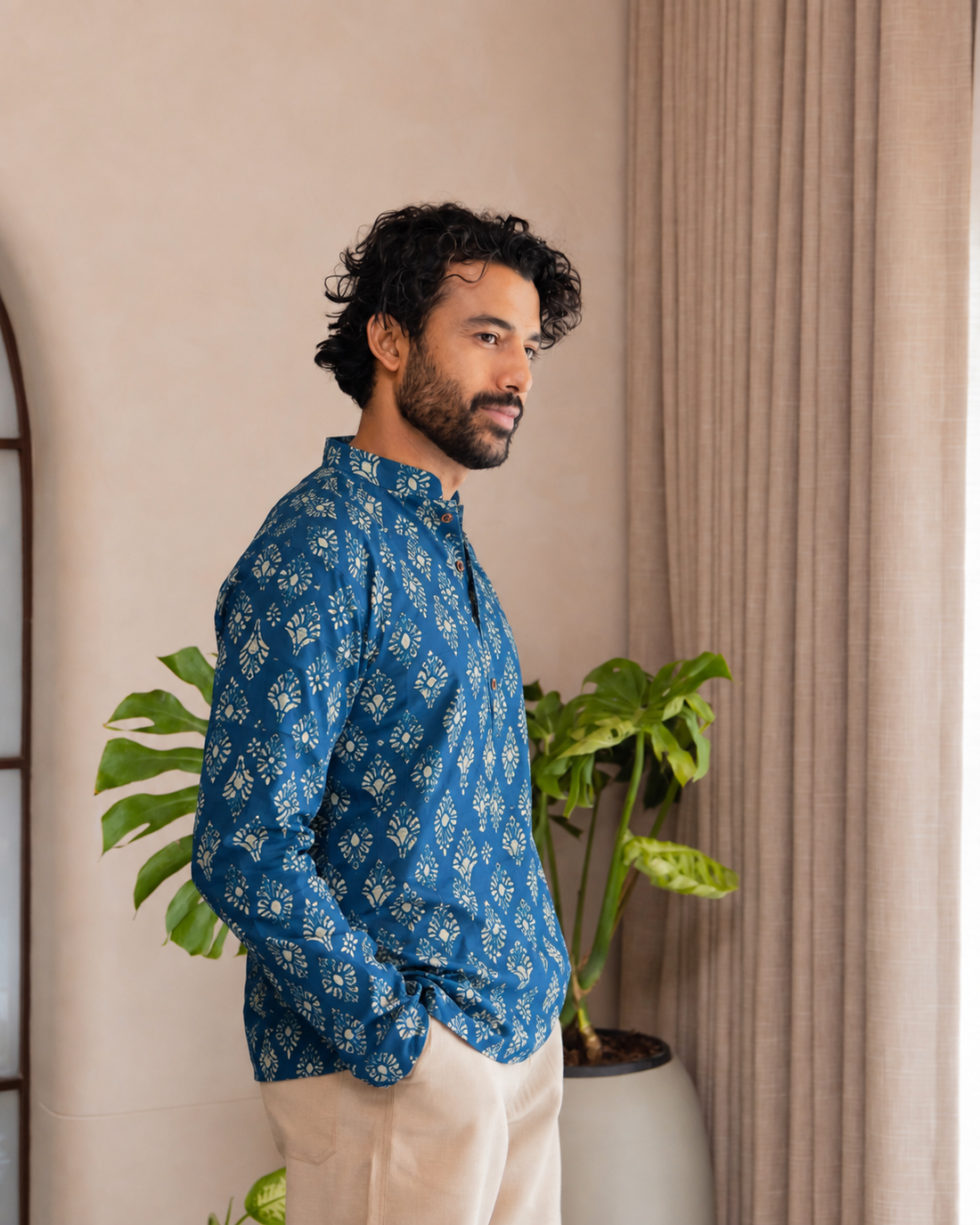 Indigo Blue Hand Block Print Short Kurta