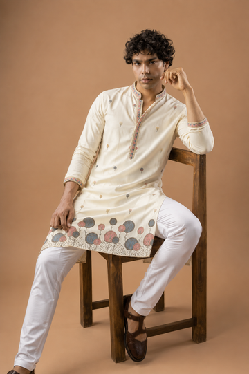 Gulzar Ivory Embroidered Kurta