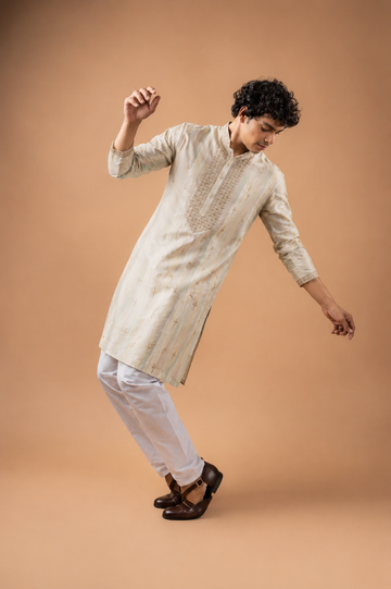 Reet MultiColor Golden Neckwork Kurta