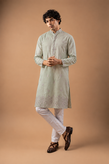 Sage Green Embroidered Kurta
