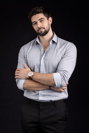 Dusky Grey Stripe Shirt