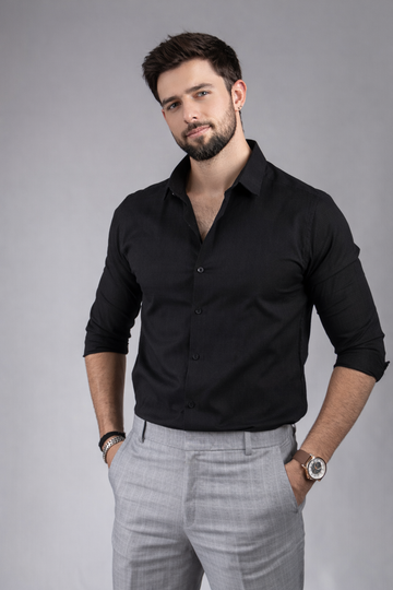 Midnight Black Texture Shirt