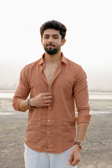 Light Chocolate Linen Shirt