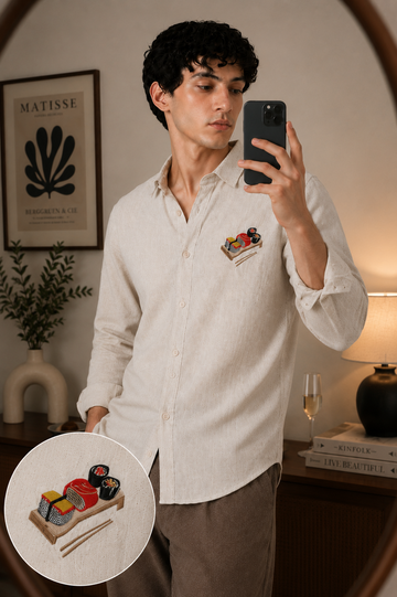 Sakura Sushi Embroidered Shirt