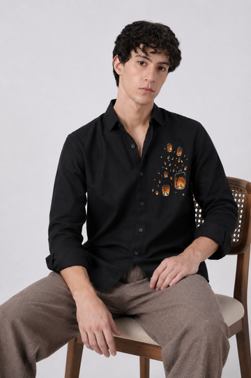 Floating Lantern Artisan Embroidered Shirt
