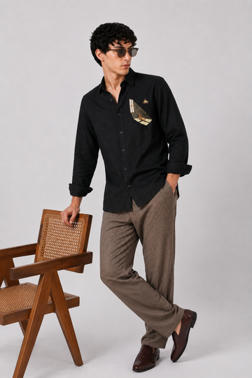 Black Window Embroidery Shirt