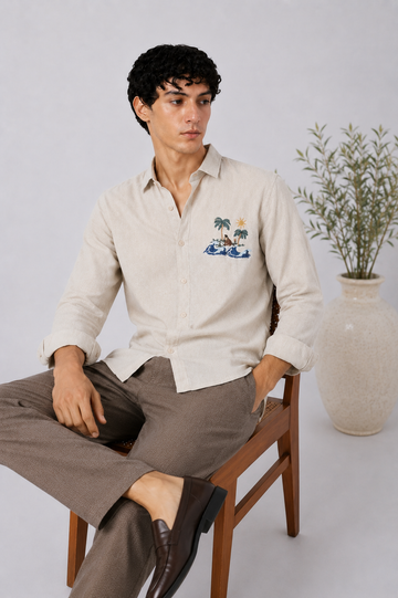 Island Escape Embroidered Shirt