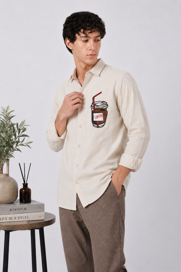 Morning Brew Embroidered Shirt