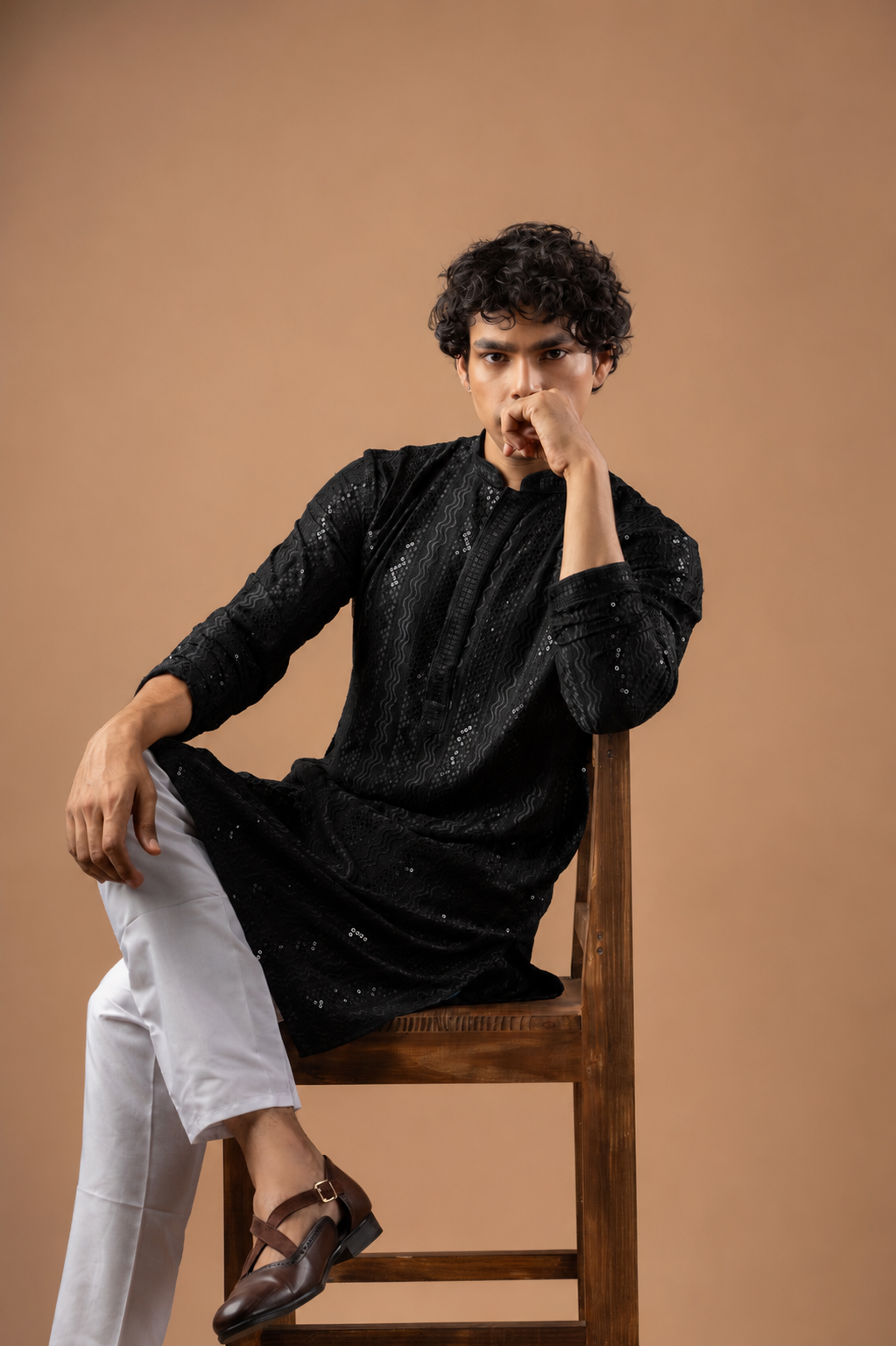 Black Embroidery Kurta