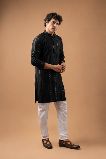 Black Embroidery Kurta