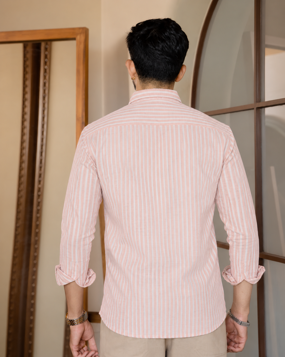 Light Orange Striped Shirt
