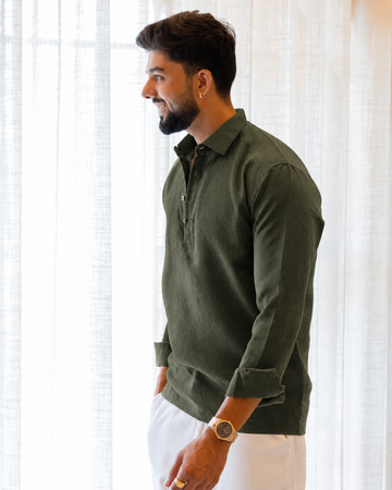 Olive Green Sorin Popover Shirt