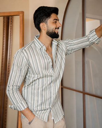 Ash Grey Stripe Shirt