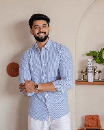 Blue Striped Poplin Shirt