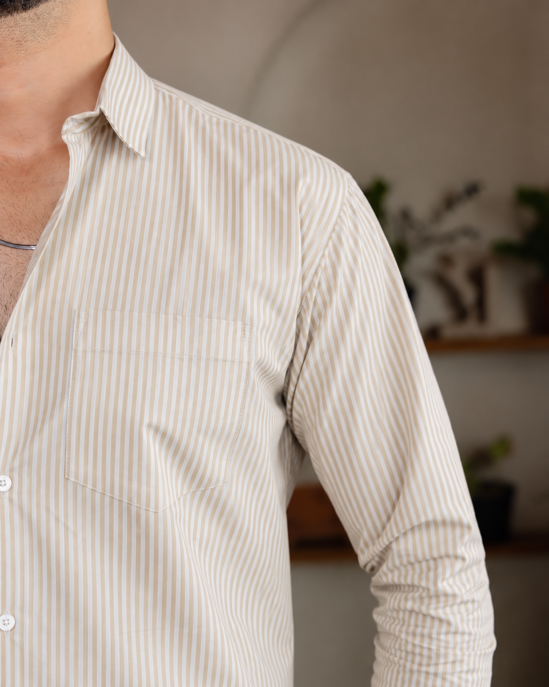 Light Yellow Striped Shirt