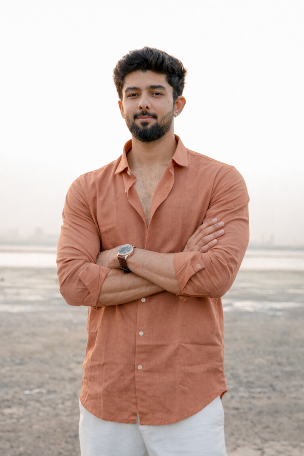 Light Chocolate Linen Shirt