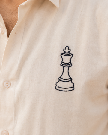 Checkmate Embroidered Linen Shirt