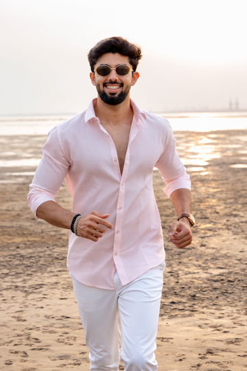 Sunset Pink Linen Shirt
