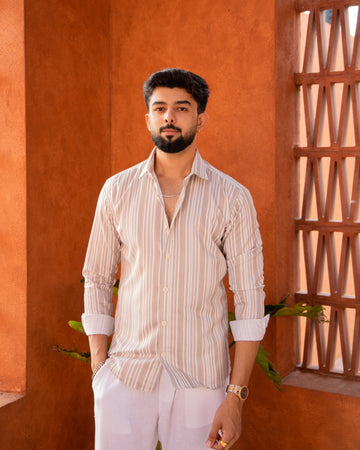 Desert Beige Stripe Shirt