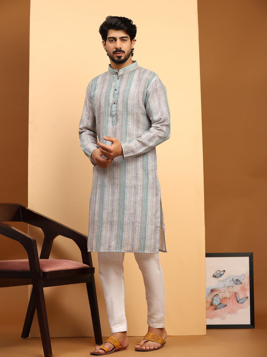 Multi Color Printed Kurta