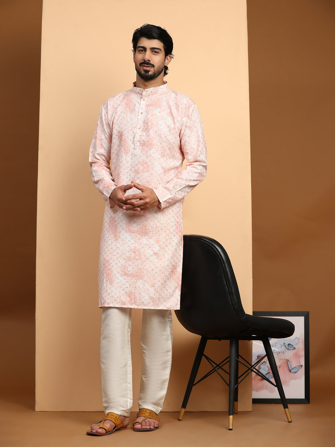 Pink Tie Dye Sequence Kurta