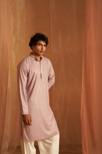 Lavender Embroidery and Sequence Kurta