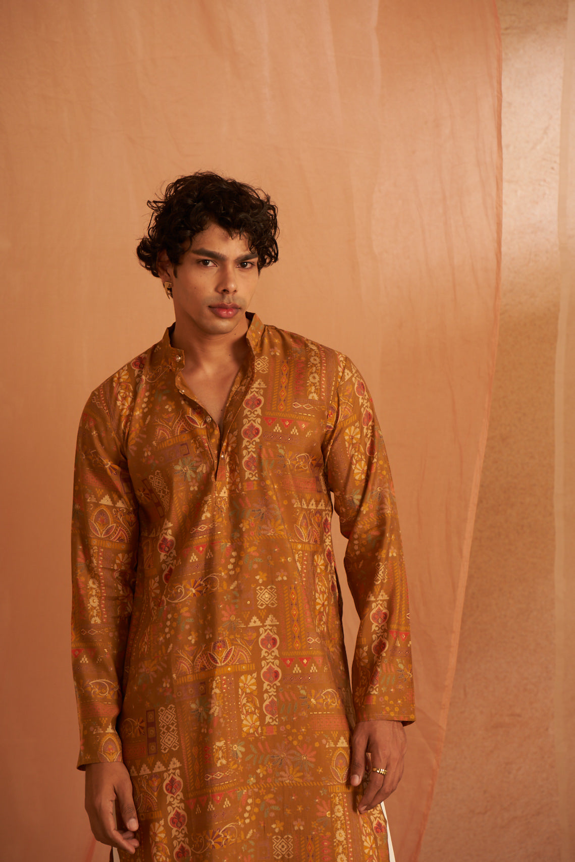 Occur Yellow Abstract Print Kurta