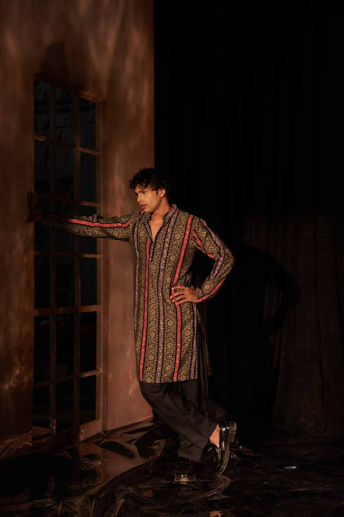 Multi Color Foil Print Modal Kurta