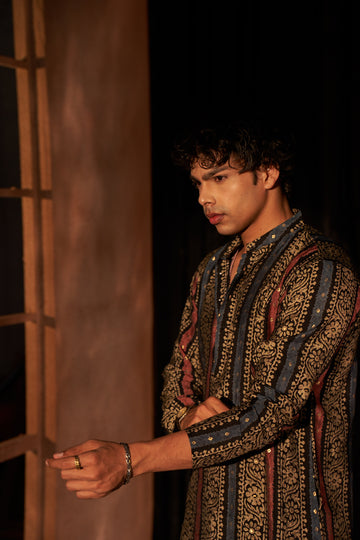 Multi Color Abstract Print Kurta