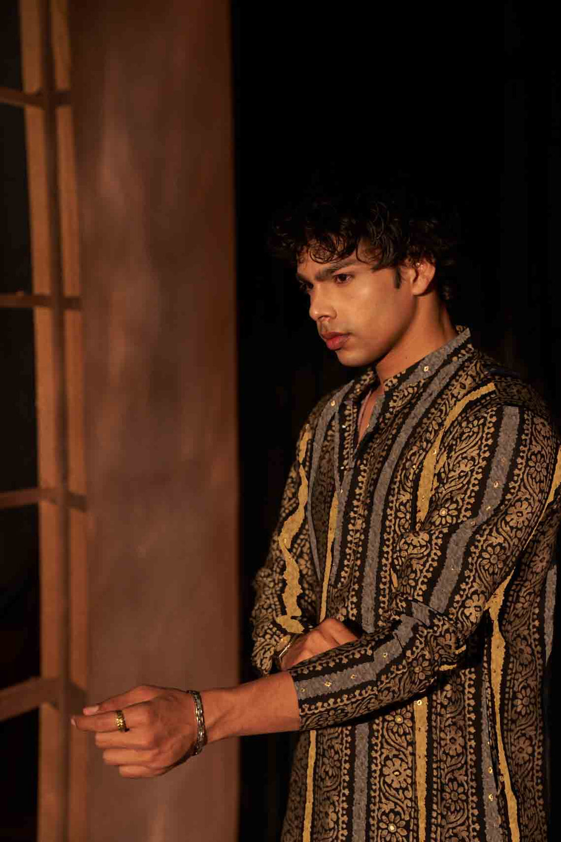 Multi Color Abstract Foil Print Kurta