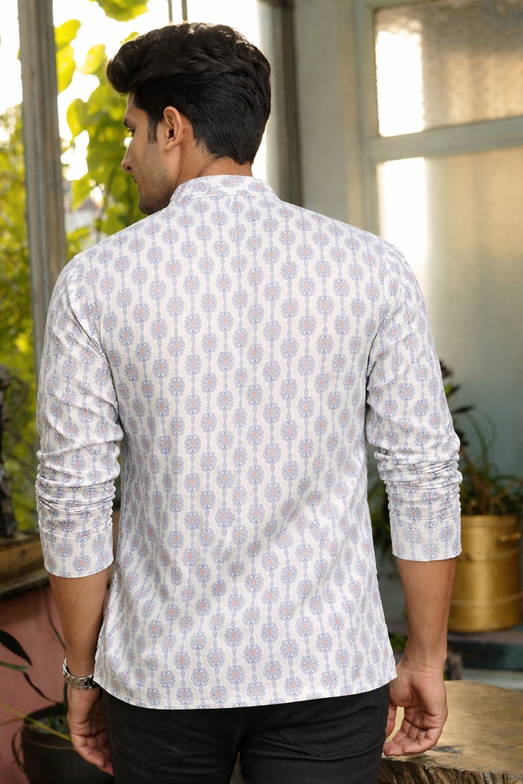 Off-White Linen Short Kurta
