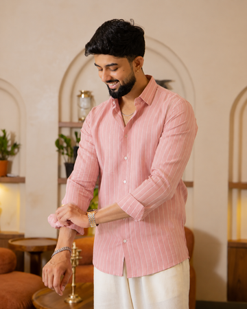 Pink Stripe Linen Shirt