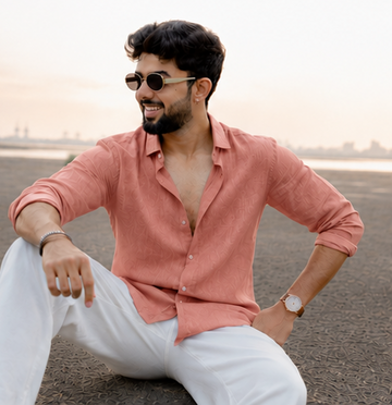 Blush Orange Linen Shirt