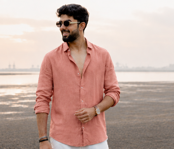 Blush Orange Linen Shirt