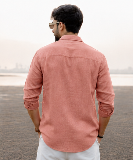 Blush Orange Linen Shirt